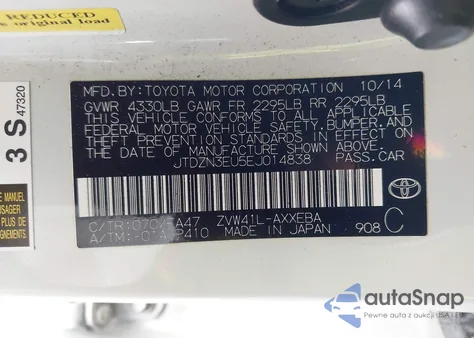 2014 Toyota Prius V Three z USA, uszkodzony, nr VIN JTDZN3EU5EJ014838